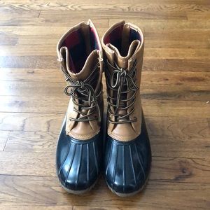 Madden Girl flannel lined duck boot size 7